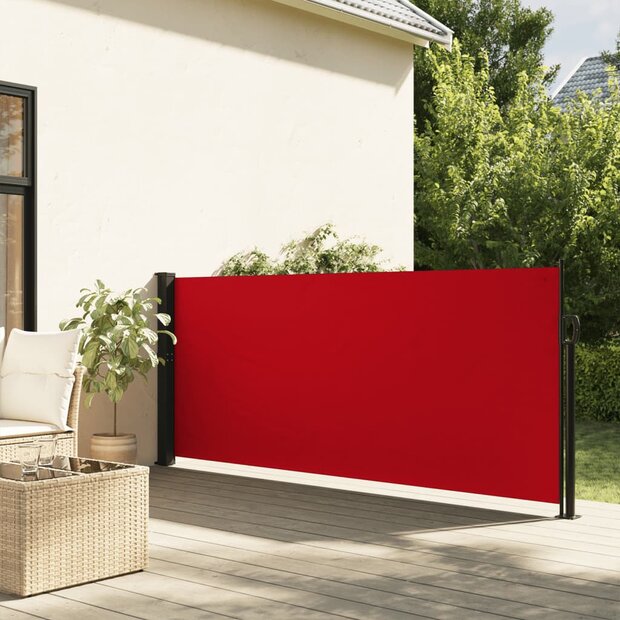 Windscherm uittrekbaar 140x600 cm rood 1