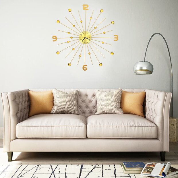 Wandklok 70 cm metaal goudkleurig 1