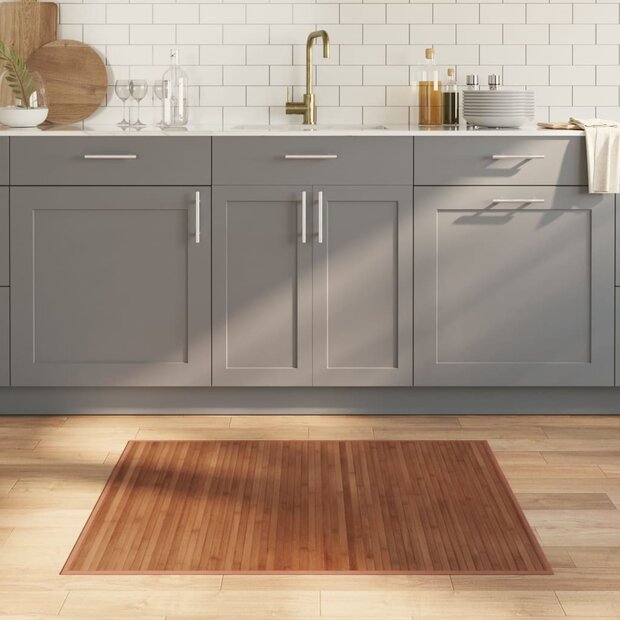 Vloerkleed rechthoekig 80x100 cm bamboe bruin 1