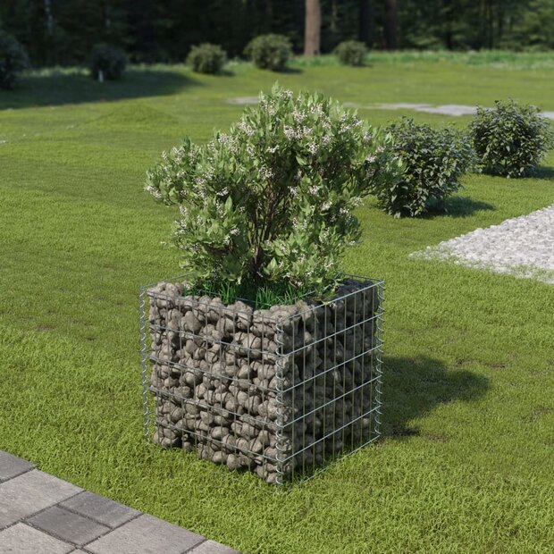 Gabion plantenbak verhoogd 50x50x50 cm gegalvaniseerd staal 1