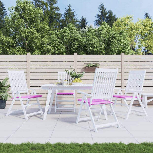 Tuinstoelkussens 4 st 40x40x3 cm stof roze 1