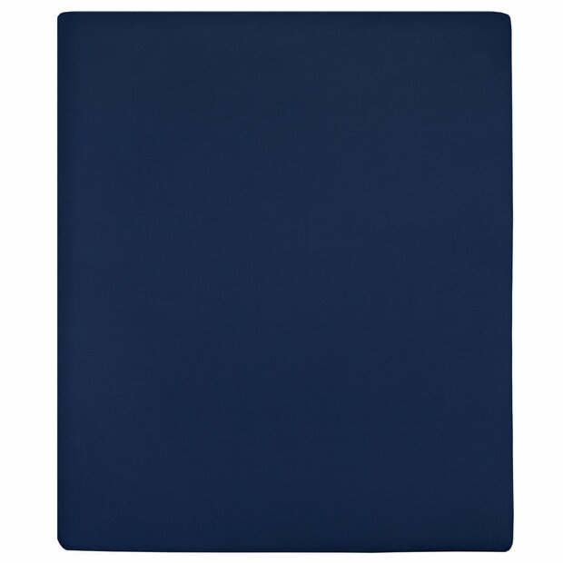 Hoeslaken jersey 160x200 cm katoen marineblauw 1