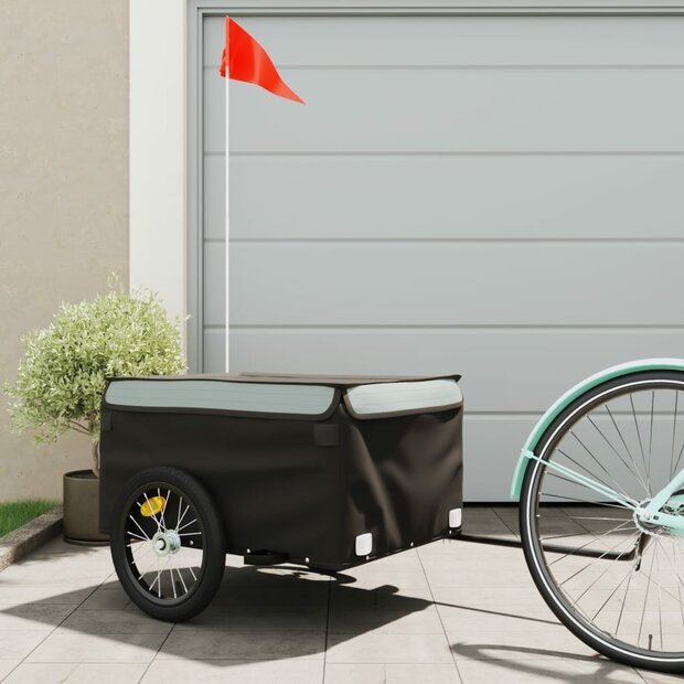 Fietstrailer 45 kg ijzer zwart en grijs 1