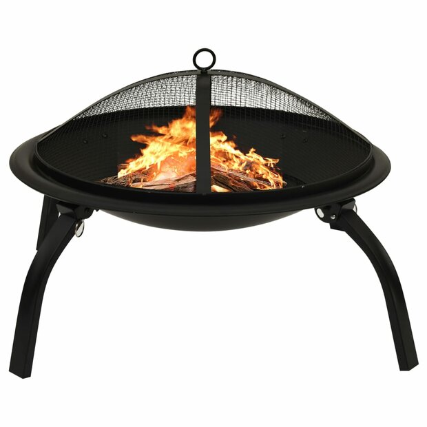 Vuurschaal en barbecue 2-in-1 met pook 56x56x49 cm staal 1