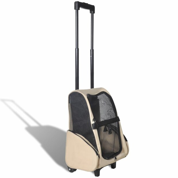 Huisdierentrolley inklapbaar beige 1