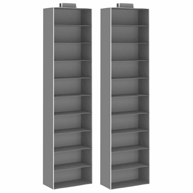 Kledingorganisers hangend 2 st met 10 schappen stof 1