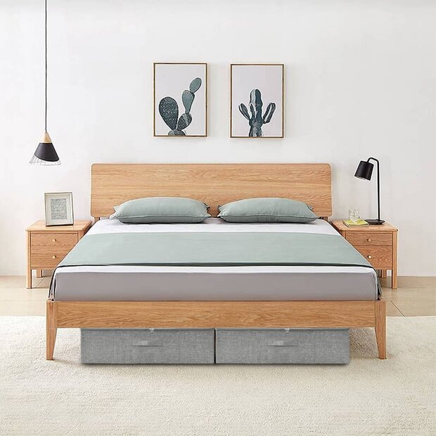 Opbergboxen 2 st 70x40x18 cm stof grijs 1