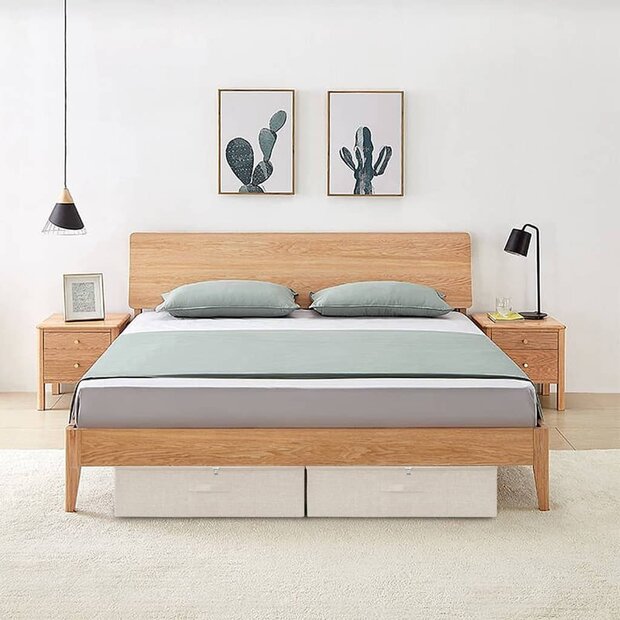 Opbergboxen 2 st 70x40x18 cm stof cr&egrave;mekleurig 1