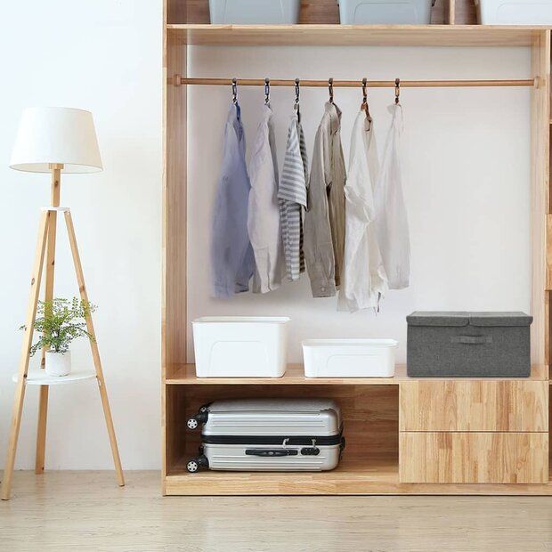 Opbergbox 50x30x25 cm stof antracietkleurig 1