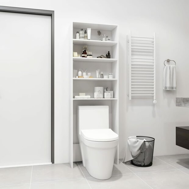 Wasmachinekast 64x24x190 cm wit 1