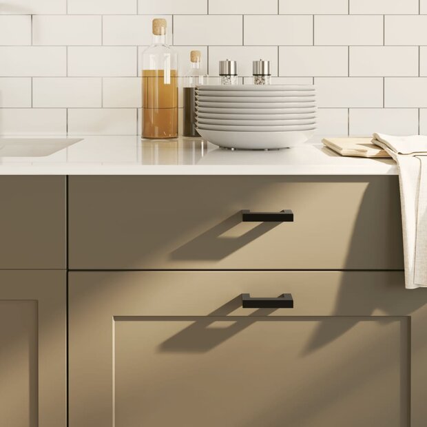 Handvatten 20 st 64 mm roestvrij staal zwart 1