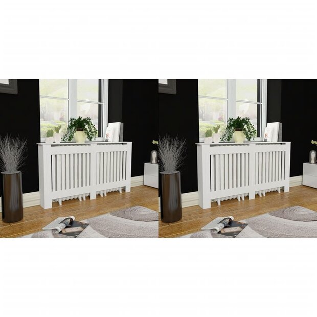 Radiatorombouw 2 st 152 cm MDF wit 1