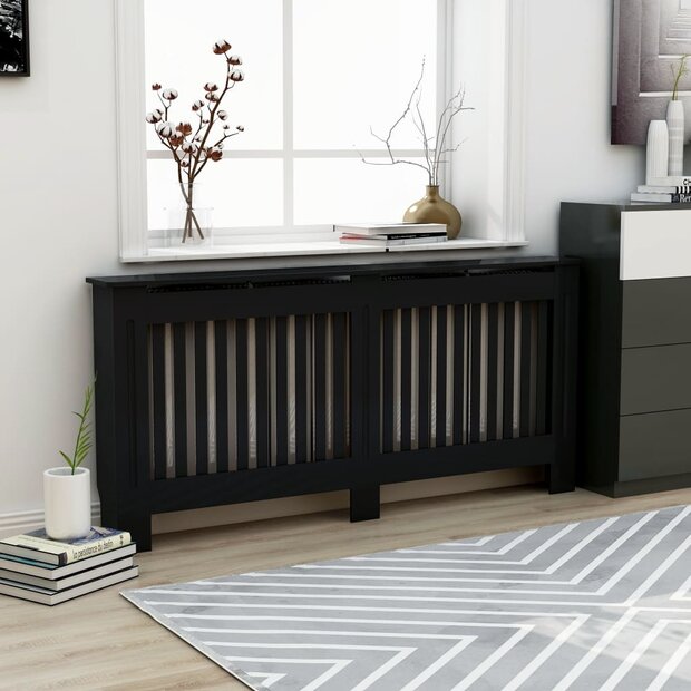 Radiatorombouw 172x19x81,5 cm MDF zwart 1