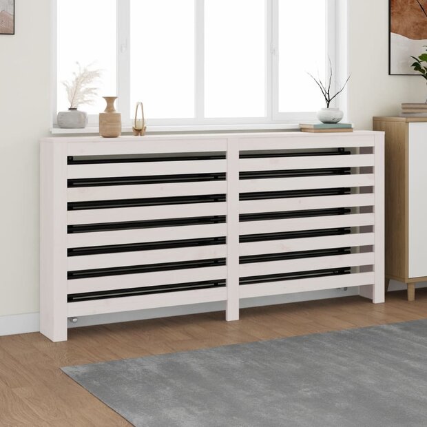 Radiatorombouw 169x19x84 cm massief grenenhout wit 1