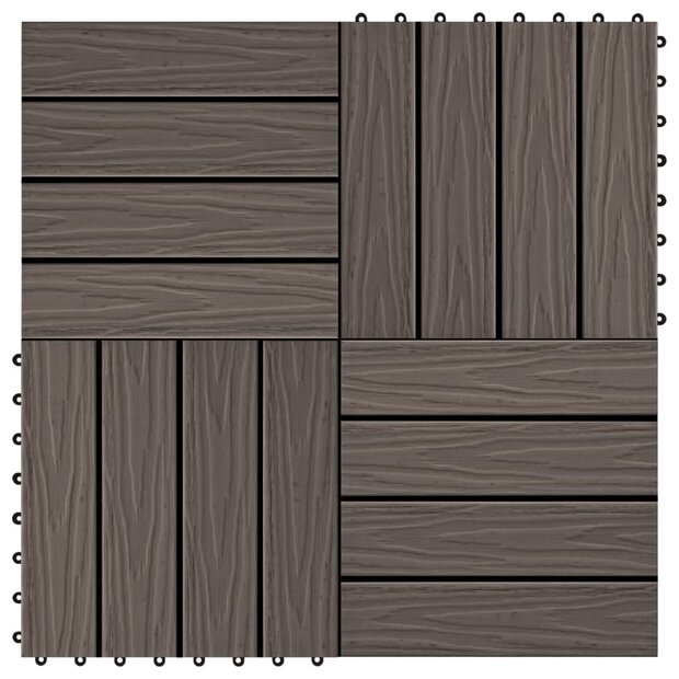 Terrastegels diep reli&euml;f 30x30 cm 1 m&sup2; HKC donkerbruin 11 st 1