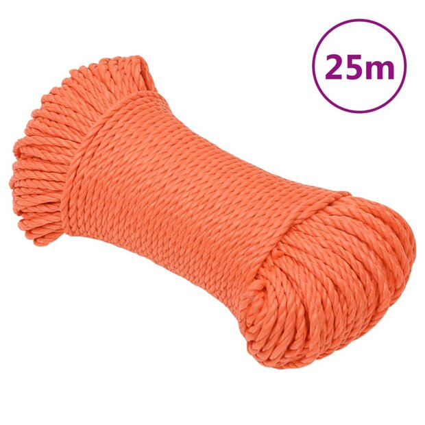 Werktouw 6 mm 25 m polypropeen oranje 1