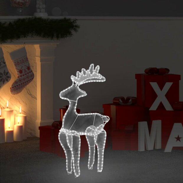 Kerstversiering rendier met mesh 306 LED&amp;apos;s 60x24x89 cm 1