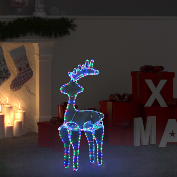 Kerstversiering rendier met mesh 306 LED&amp;apos;s 60x24x89 cm 1