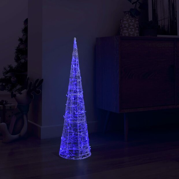 Lichtkegel decoratief LED blauw 90 cm acryl 1