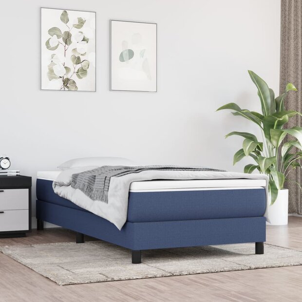 Bedframe stof blauw 80x200 cm 1