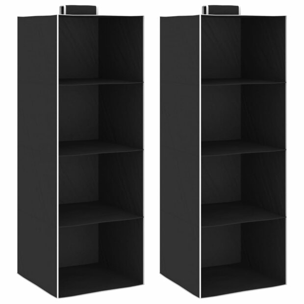 Kledingorganisers hangend 2 st met 4 schappen stof 1