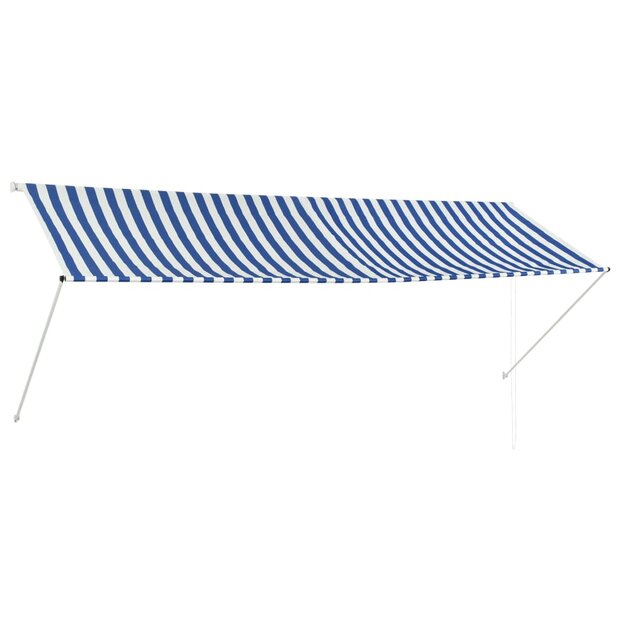 Luifel uittrekbaar 350x150 cm blauw en wit 1