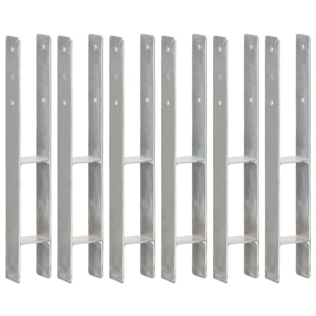 Grondankers 6 st 8x6x60 cm gegalvaniseerd staal zilverkleurig 1