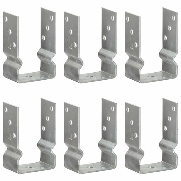Grondankers 6 st 9x6x15 cm gegalvaniseerd staal zilverkleurig 1
