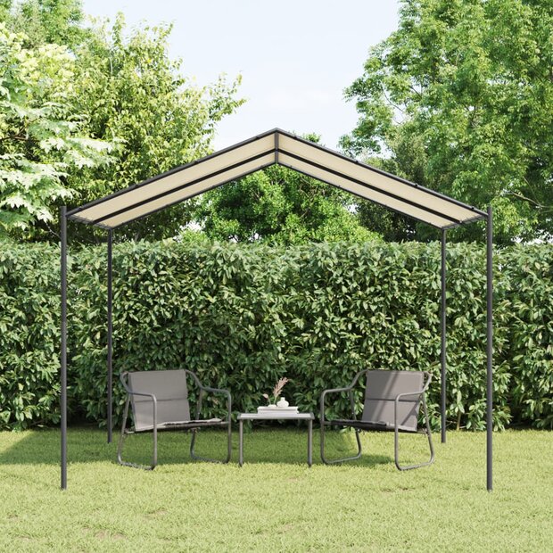 Tuinpaviljoen 3x3 m staal en stof beige 1