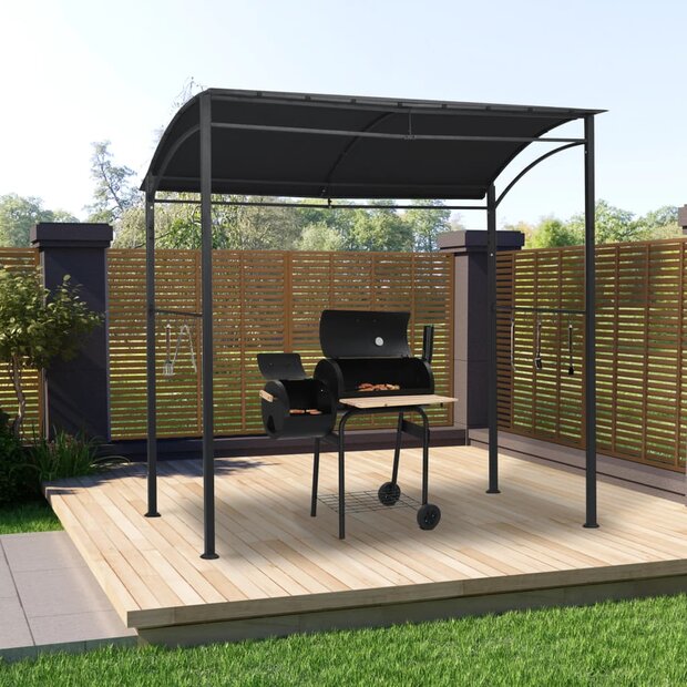Barbecue paviljoen 215x150x220 cm staal antraciet 1