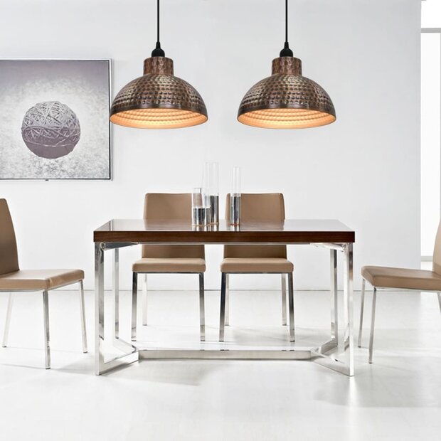 Plafondlampen halve bolvorm koperkleurig 2 st 1