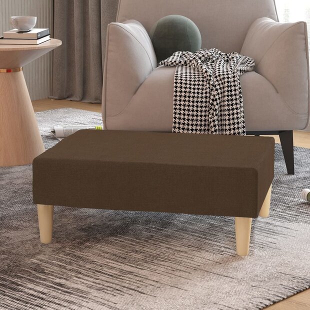 Voetenbank 78x56x32 cm stof bruin 1