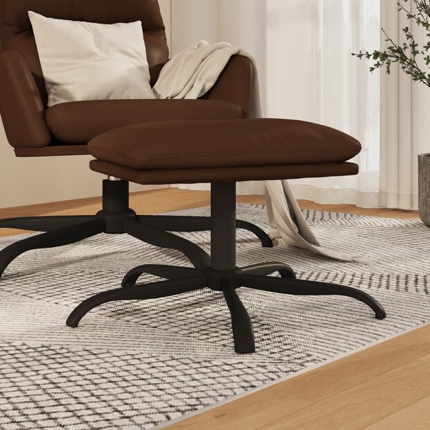 Voetenbank 45x29,5x36 cm glanzend kunstleer bruin 1