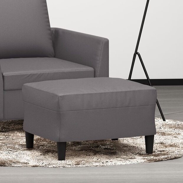 Voetenbank 60x50x41 cm kunstleer grijs 1