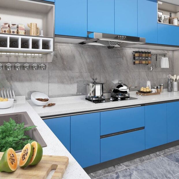 Meubelfolie zelfklevend 500x90 cm PVC azuurblauw 1