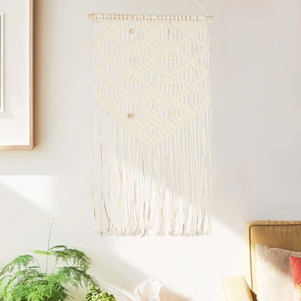 Wandhanger macram&eacute; 40x80 cm katoen 1