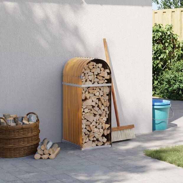 Haardhoutopslag 40x45x100 cm gegalvaniseerd staal lichtbruin 1