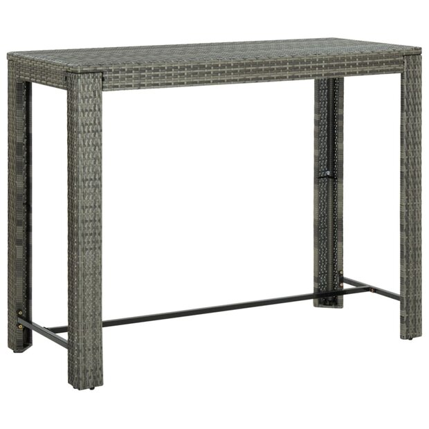 Tuinbartafel 140,5x60,5x110,5 cm poly rattan grijs 1