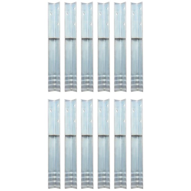 Grondanker L-vormig 5x5x50 cm gegalvaniseerd staal 12 st 1