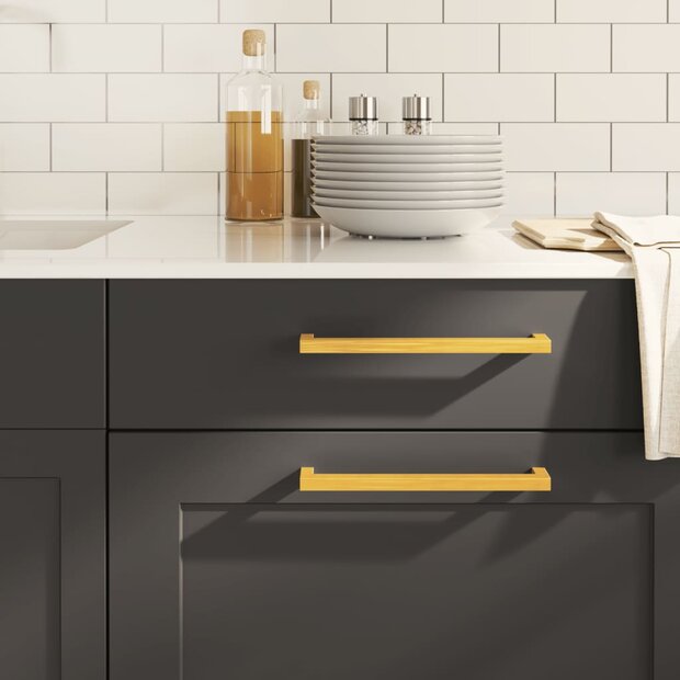 Handvatten 10 st 224 mm roestvrij staal goudkleurig 1