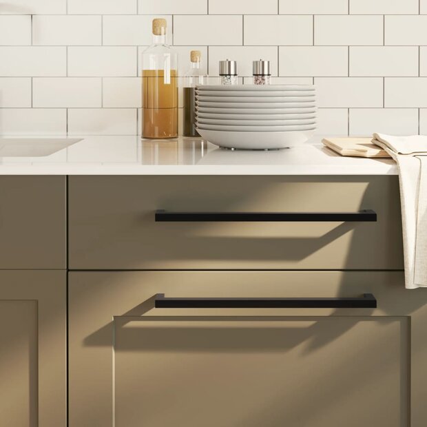 Handvatten 10 st 320 mm roestvrij staal zwart 1