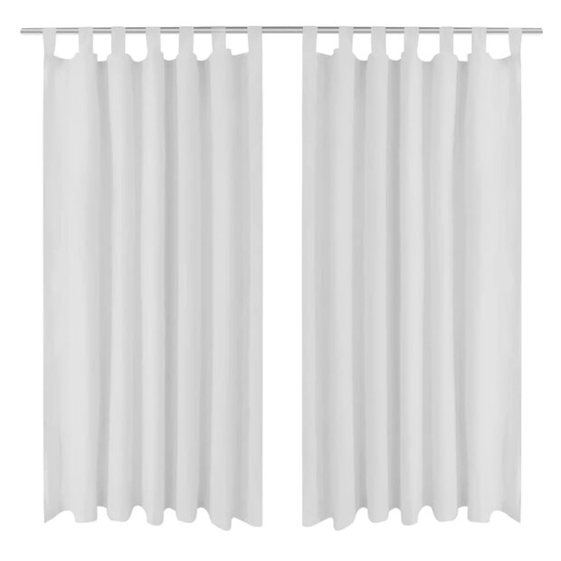 Micro-Satijnen Gordijnen met Ringen 140 x 175 cm 2 stuks (Creme) 1