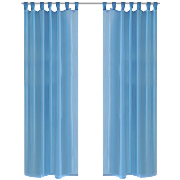 Turquoise Vitrage 140 x 245 cm 2 stuks 1