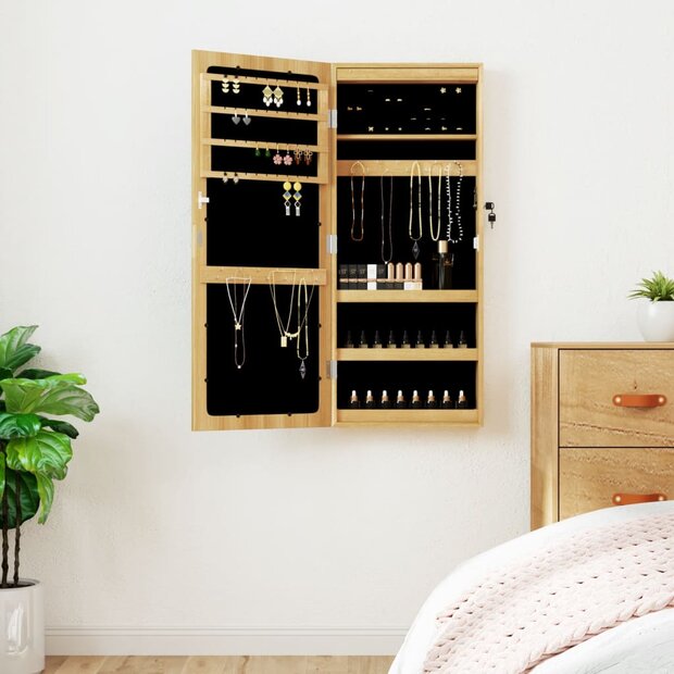 Sieradenkast met spiegel en LED wandgemonteerd 1