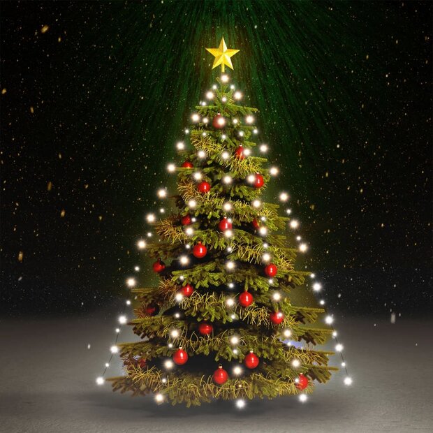 Kerstboomverlichting met 210 LED&amp;apos;s koudwit net 210 cm 1