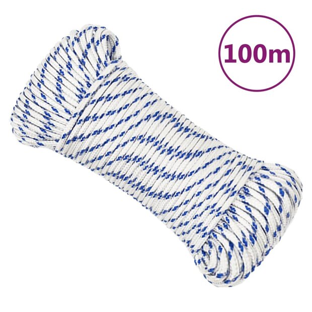 Boot touw 4 mm 100 m polypropyleen wit 1