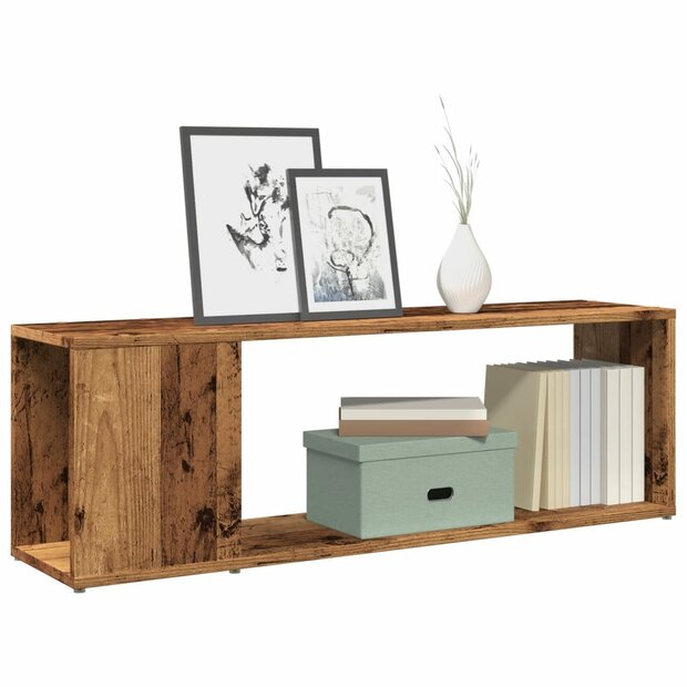 Tv-meubel 100x24x32 cm bewerkt hout oud houtkleurig 1