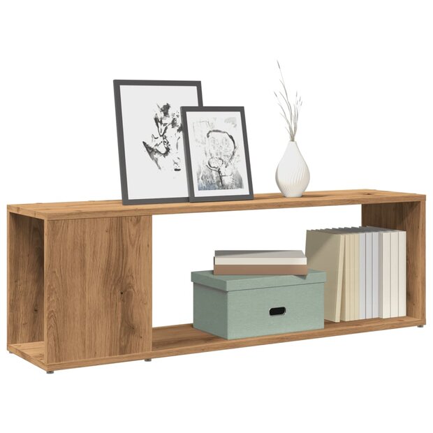 Tv-meubel 100x24x32 cm bewerkt hout artisanaal eikenkleur 1
