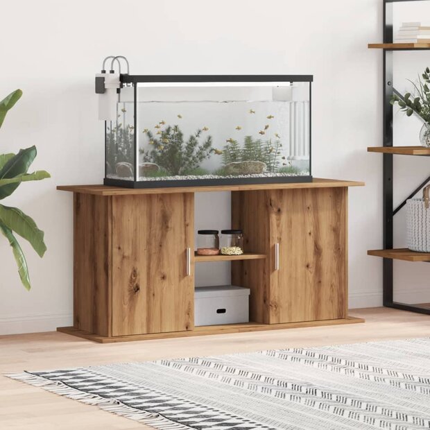 Aquariumstandaard 121x41x58 cm bewerkt hout artisanaal eiken 1