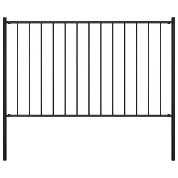 Hekpaneel met palen 1,7x1,25 m gepoedercoat staal zwart 1